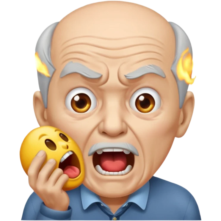 Generate an oldman yell at nivo emoji emoji