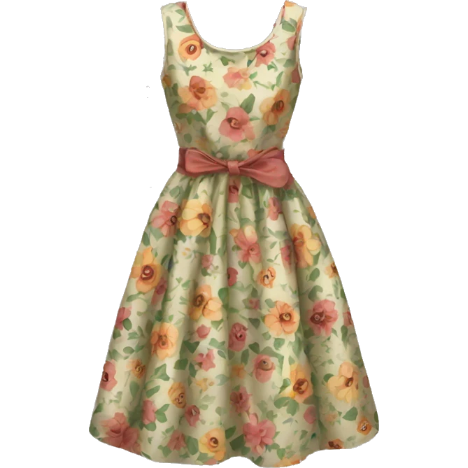 Vintage flowery dress emoji