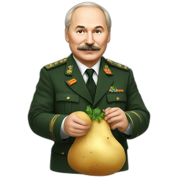 Lukashenka holds a potato in his hand emoji