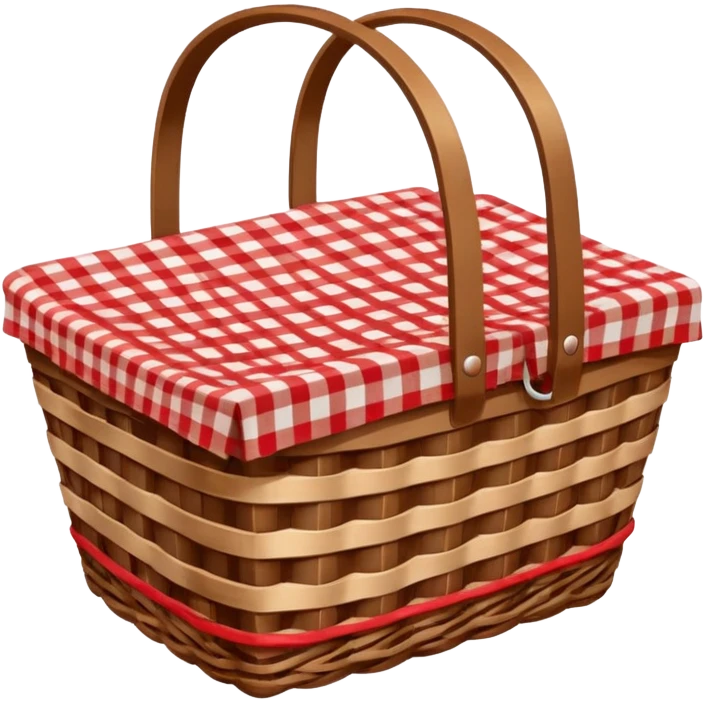  empty wicker basket with picnic cloth  emoji