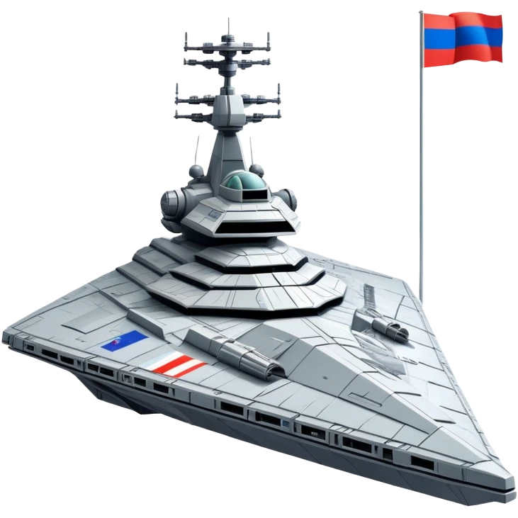 Giant star destroyer style Russian spacecraft with flag pattern on hull emoji