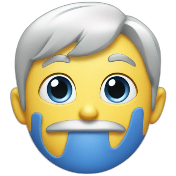 bisou coeur blue emoji