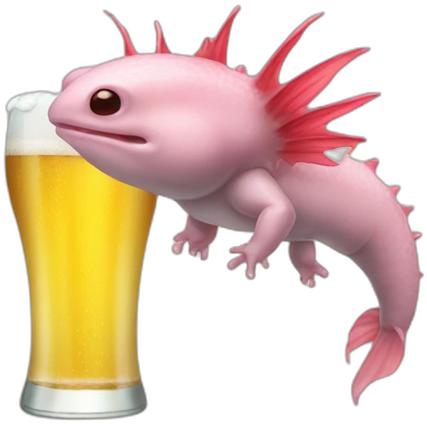 Axolotl drink beer emoji