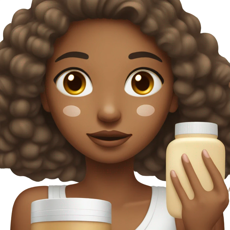 Aesthetic girl applying skincare  emoji