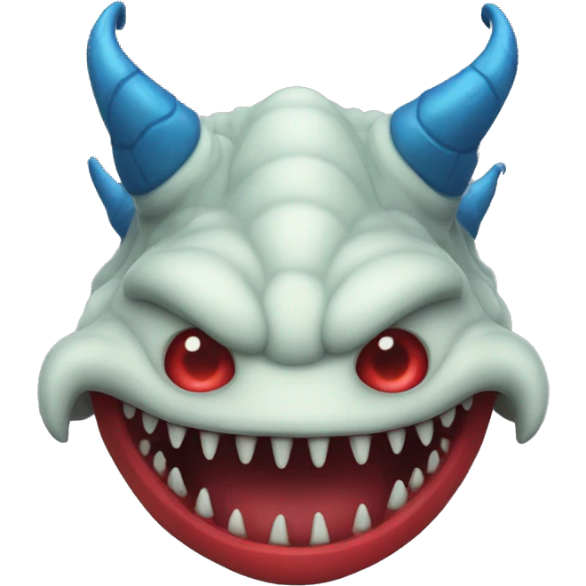Leviathan with blue and red horns emoji
