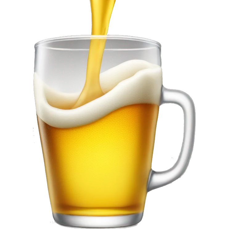 A beer is poured into a glass emoji
