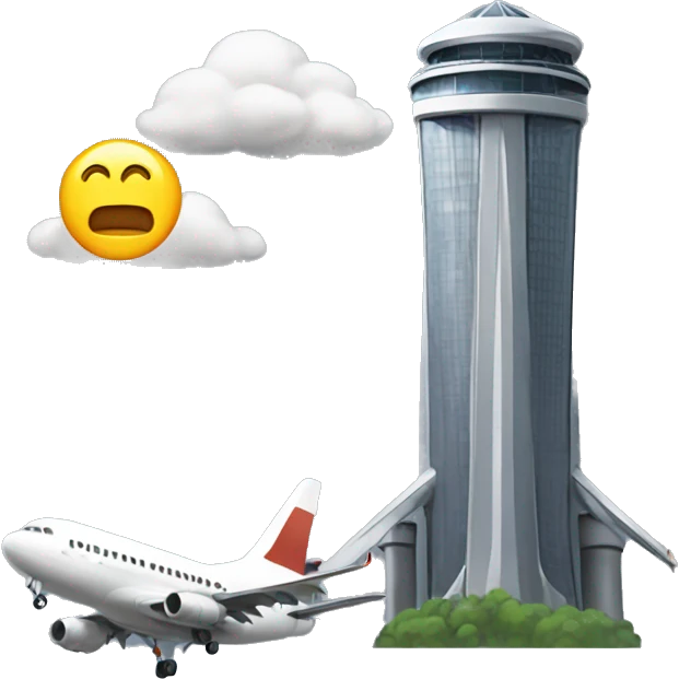 airplane and two towers  emoji