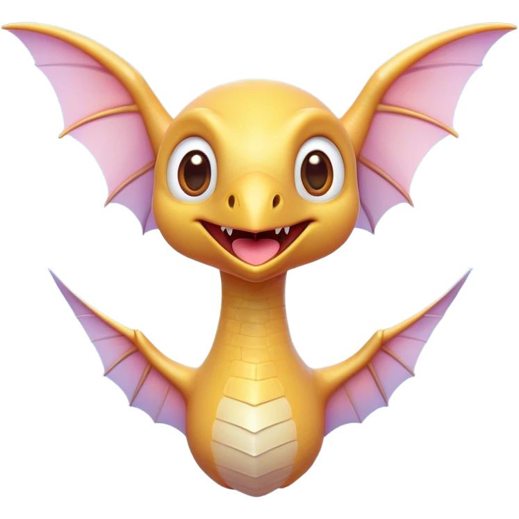 Cinematic Cute Pterodactyl Portrait Emoji, Head tilted playfully with a charming smile, featuring a diminutive, agile form with delicately curved wings and wide, sparkling eyes full of endearing wonder, Simplified yet irresistibly adorable features, highly detailed, glowing with a warm, inviting pastel glow, high shine, affectionate and lively, stylized with a touch of whimsical prehistoric charm, soft glowing outline, capturing the essence of a mischievous yet lovable Pterodactyl that seems as if it could flutter out of the screen into your arms! emoji