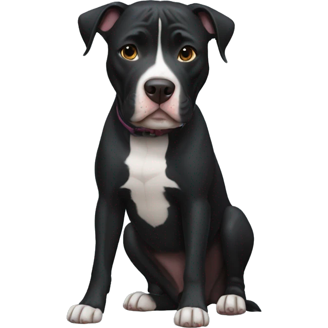 black Dog pitbull emoji