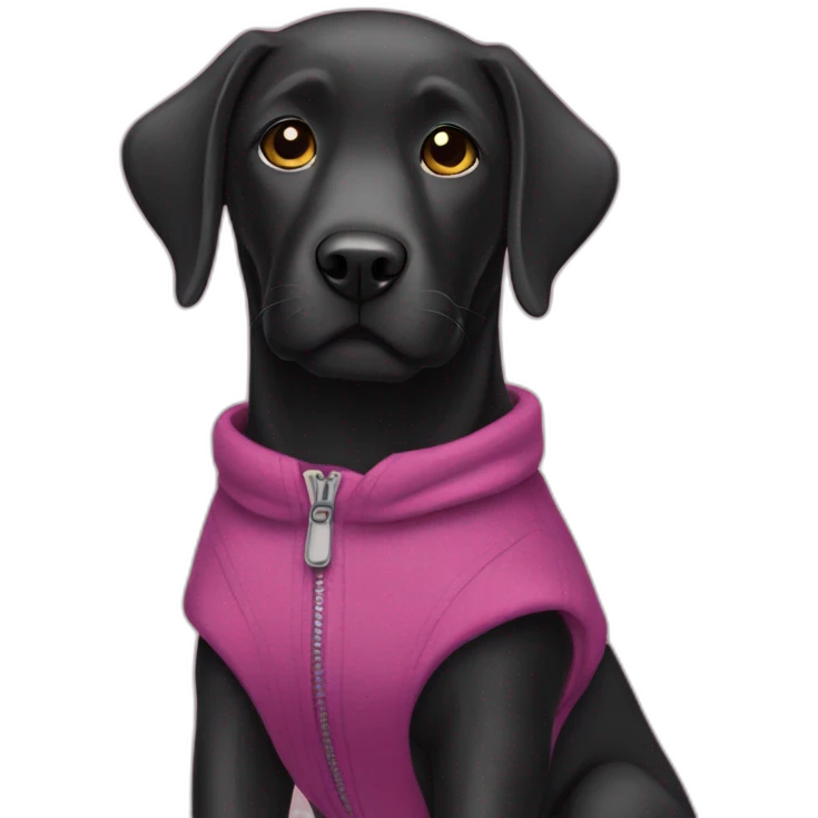 Black labrador with clothes emoji
