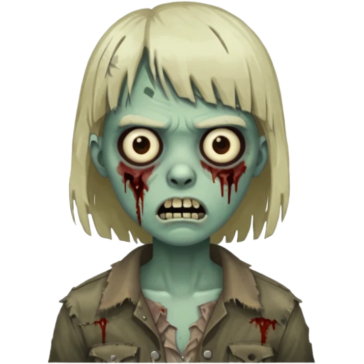 pessoa zumbi com franja emoji