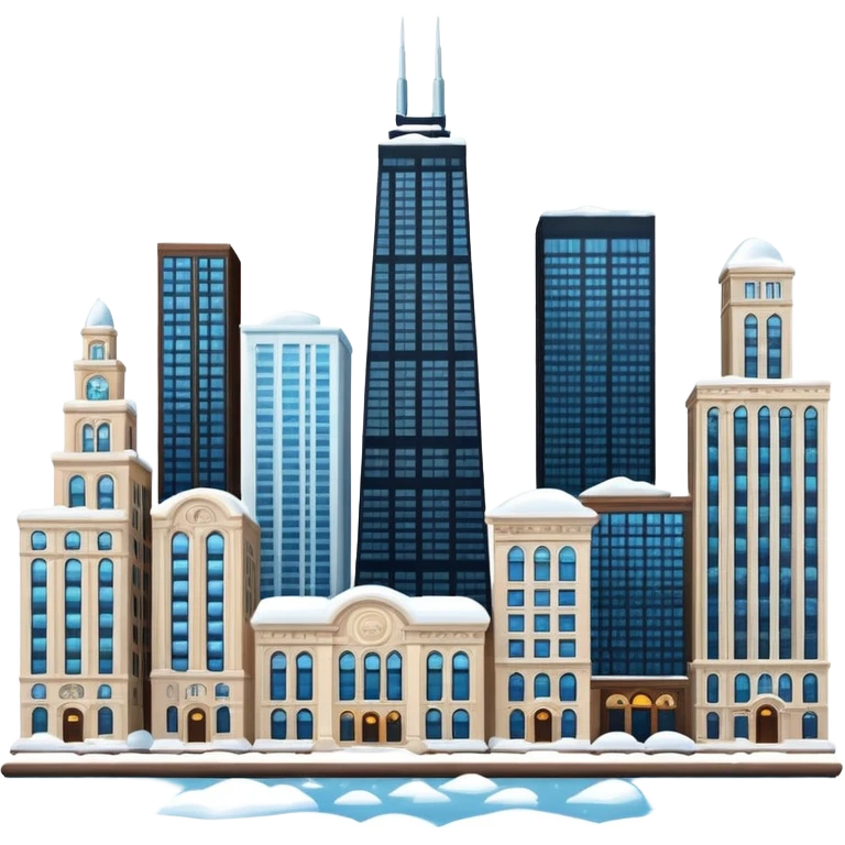 Chicago buildings snow emoji