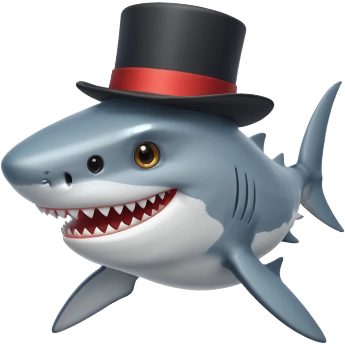Shark with a top hat emoji