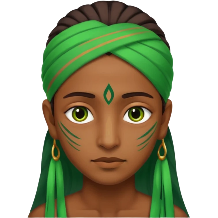 Indian person with green streaks around them emoji