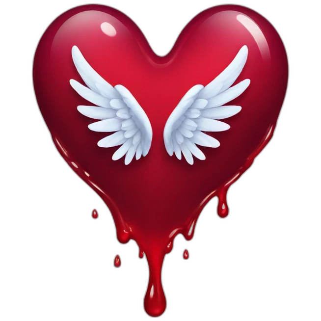 Blood drop with angel wings emoji