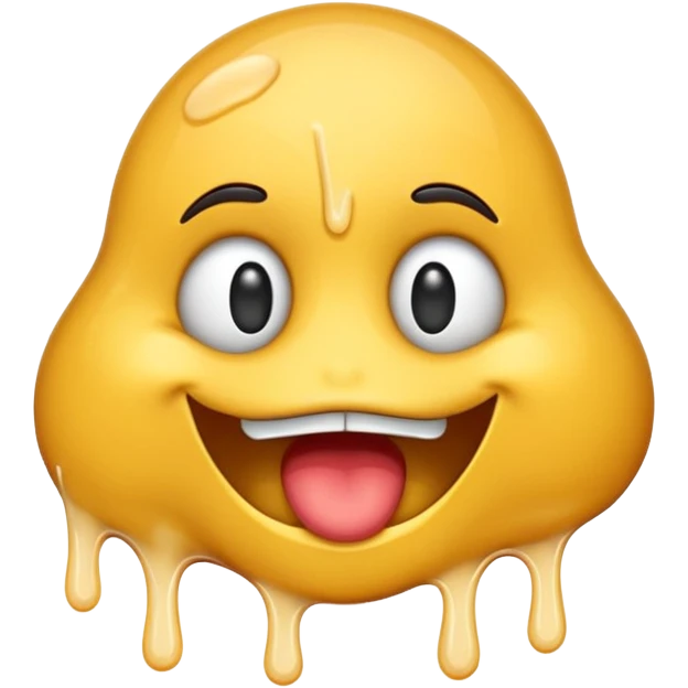 emoji with white glue spilling out its mouth emoji
