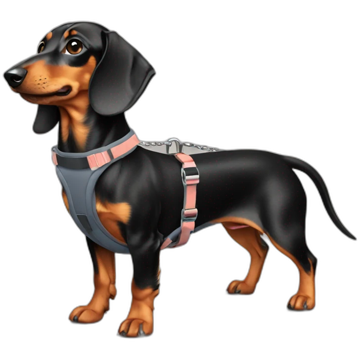 dachshund with soft harness in your body  emoji