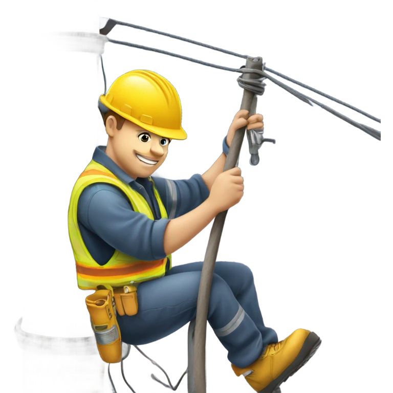 A lineman that’s working on power pole ￼ emoji