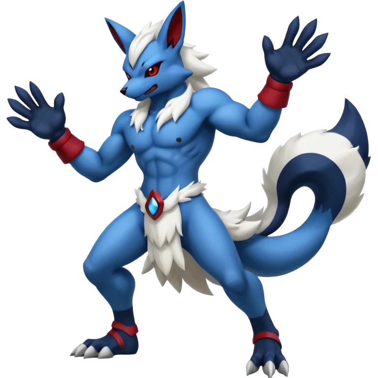Mega lucario and Absol fusion full body emoji