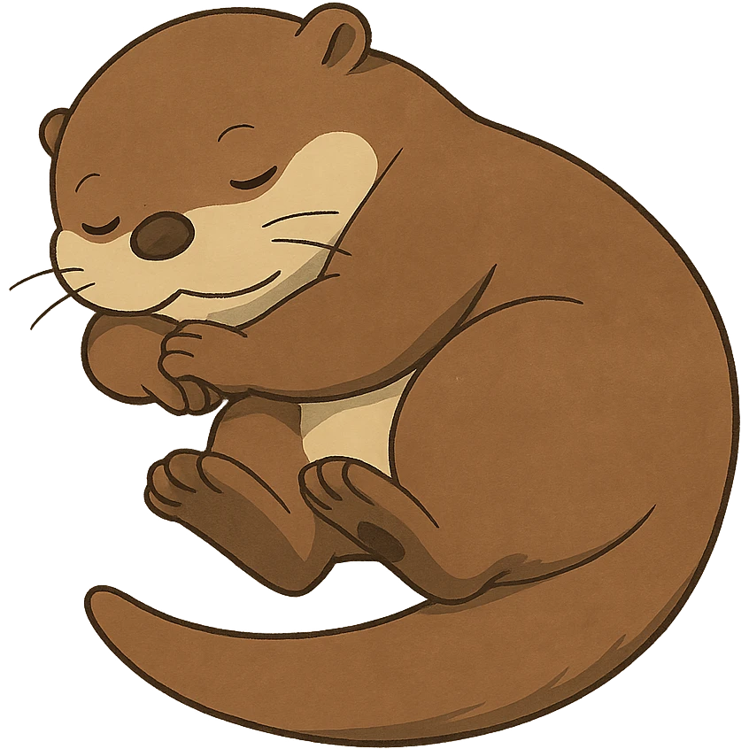 ghibli style sleepy otter emoji