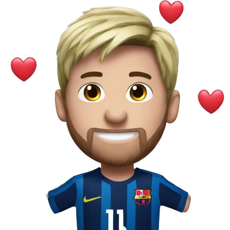 Messi sending hearts emoji