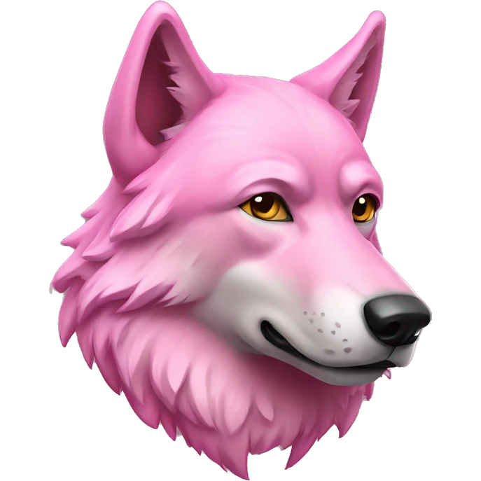 Old wolf portrait in pink color  emoji