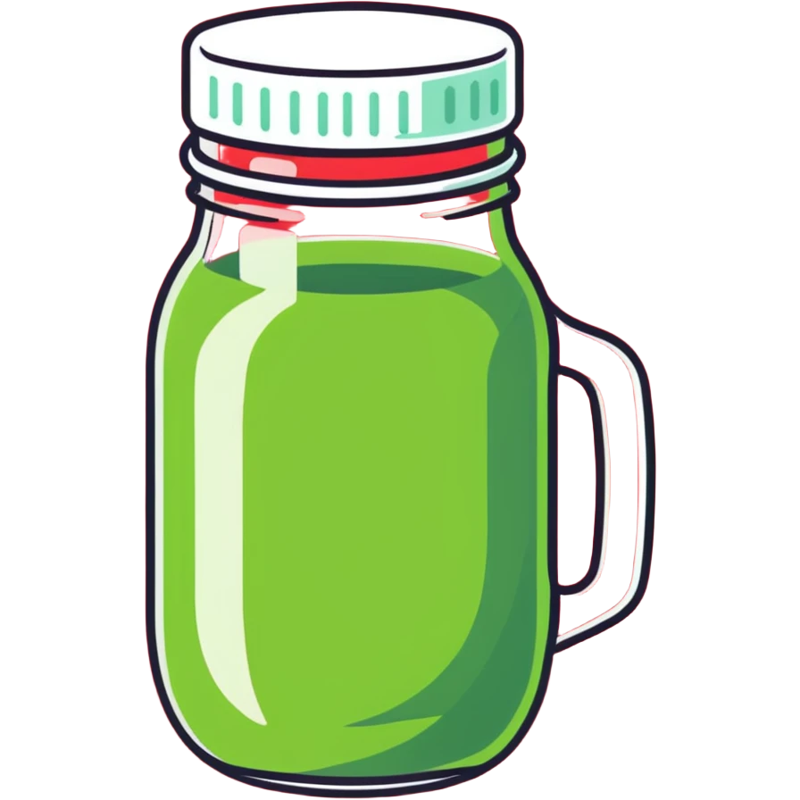 green detox smoothie in a mason jar emoji