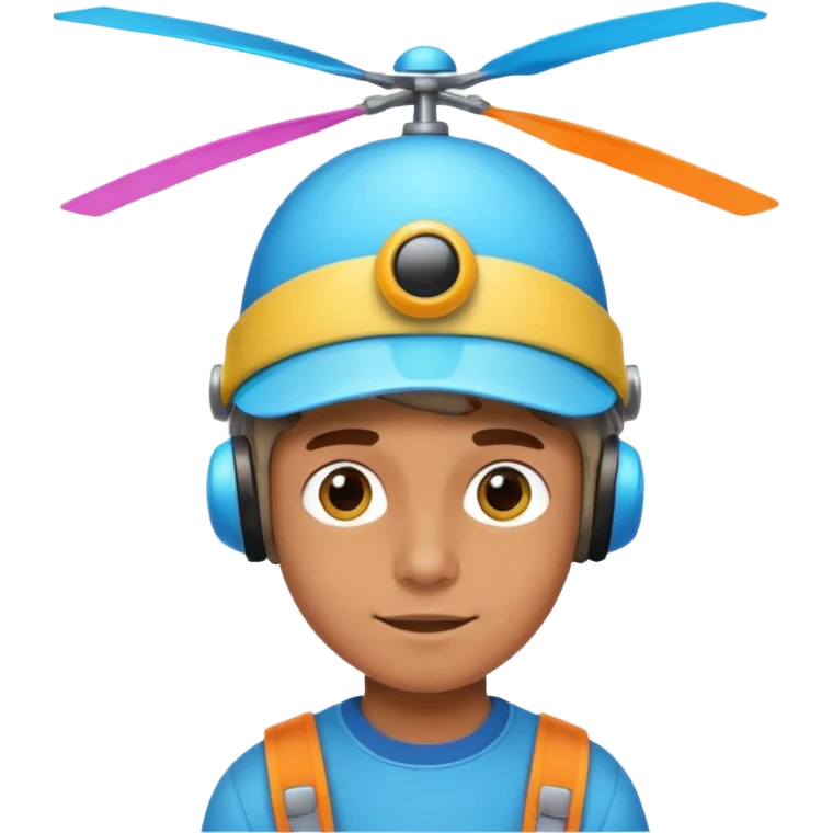 Boy wear colorful Spinning Helicopter Hat hat emoji