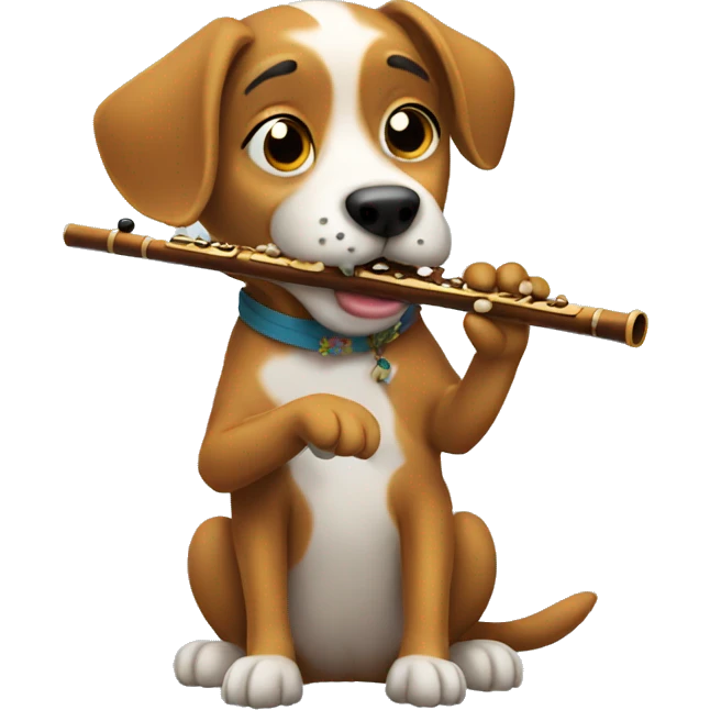 Dog playing the flute  emoji
