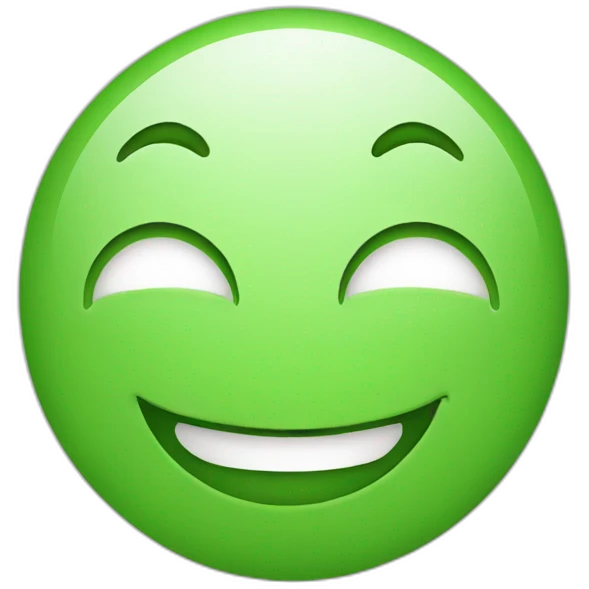 Simple green smiling face emoji