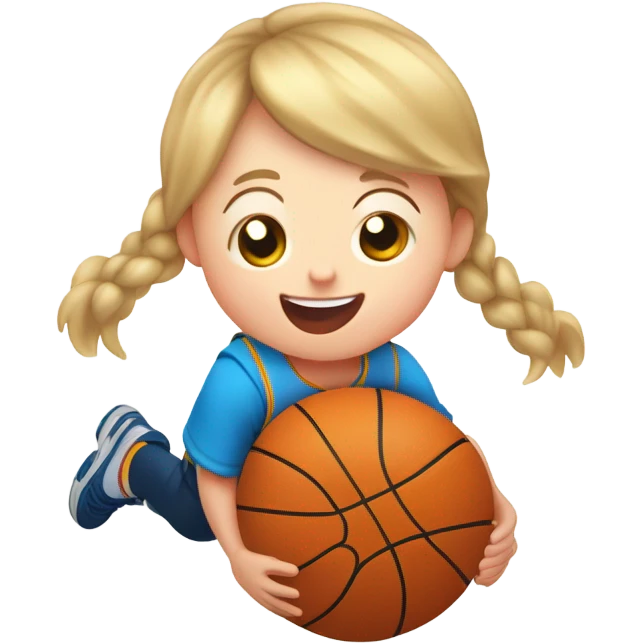 Down syndrome kid dunking basketball emoji