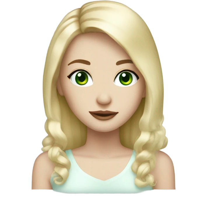 pretty girl with pale skin blonde hair green eyes emoji