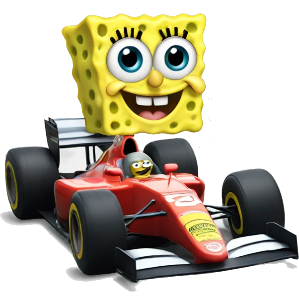 spongebob eating a formula 1 car emoji