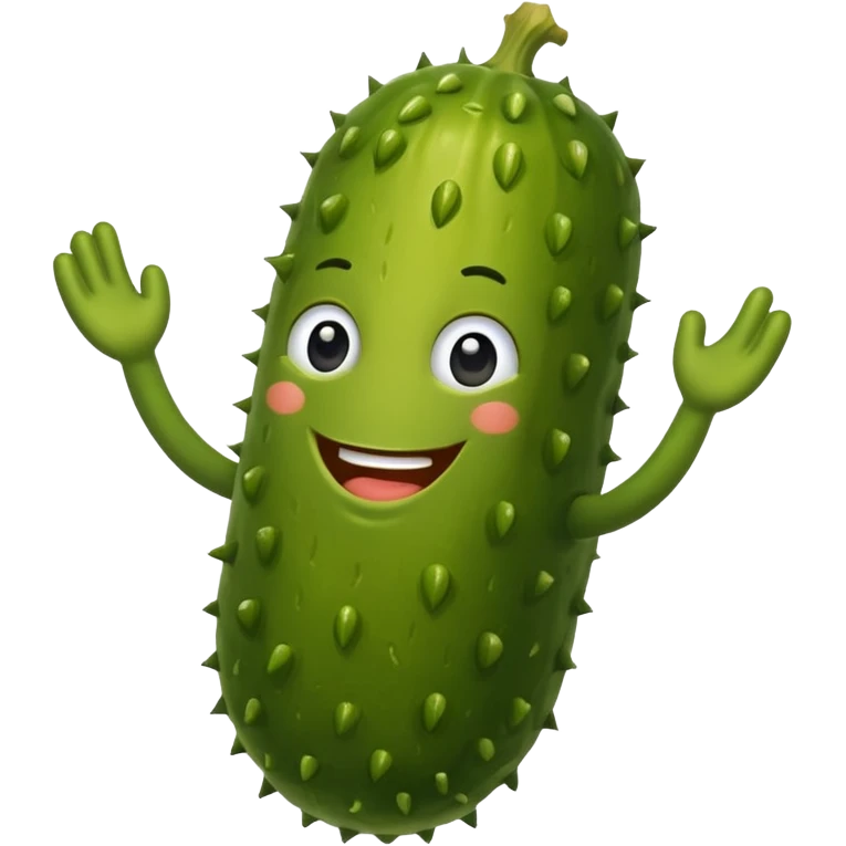 Smiling pickle emoji