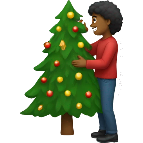 a person taking a christmas tree emoji