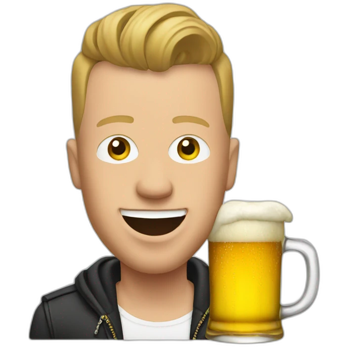 Macklemore with beer emoji