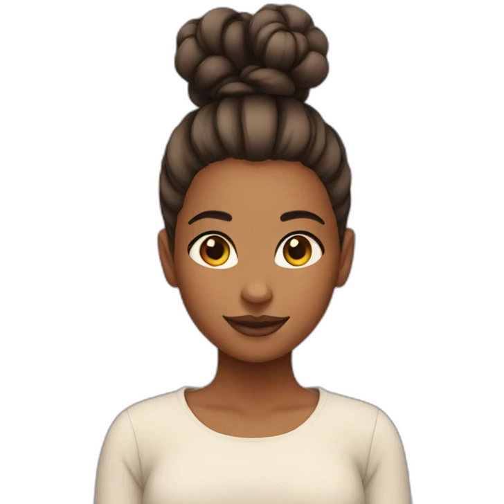 girl with a bun emoji