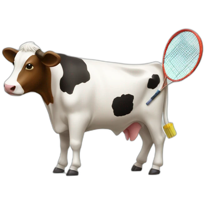 Vache qui fait du badminton emoji