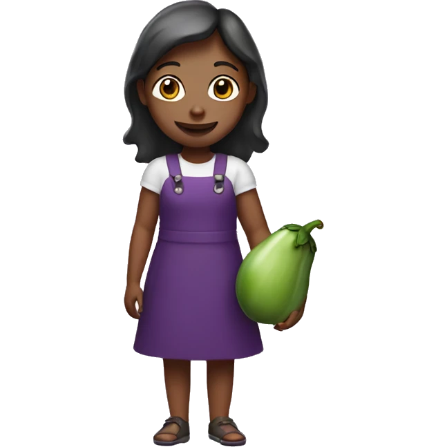 Girl with eggplant in hand  emoji