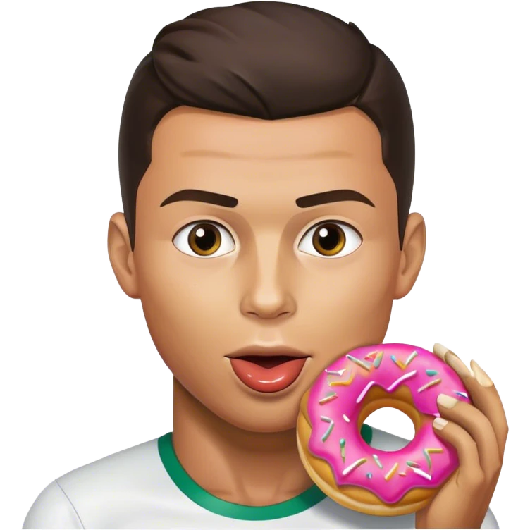 Cristiano ronaldo  eating donet emoji