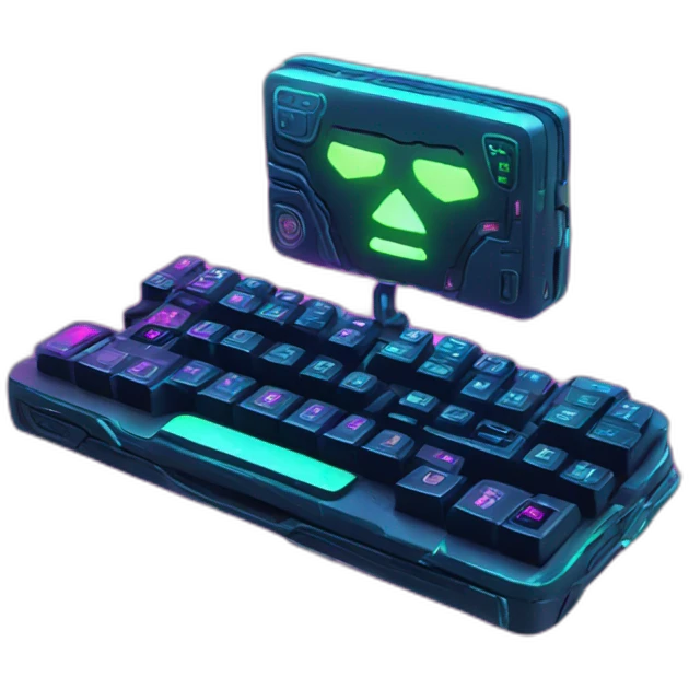Digital Keys in a cyberpunk environment with neon lighting. emoji