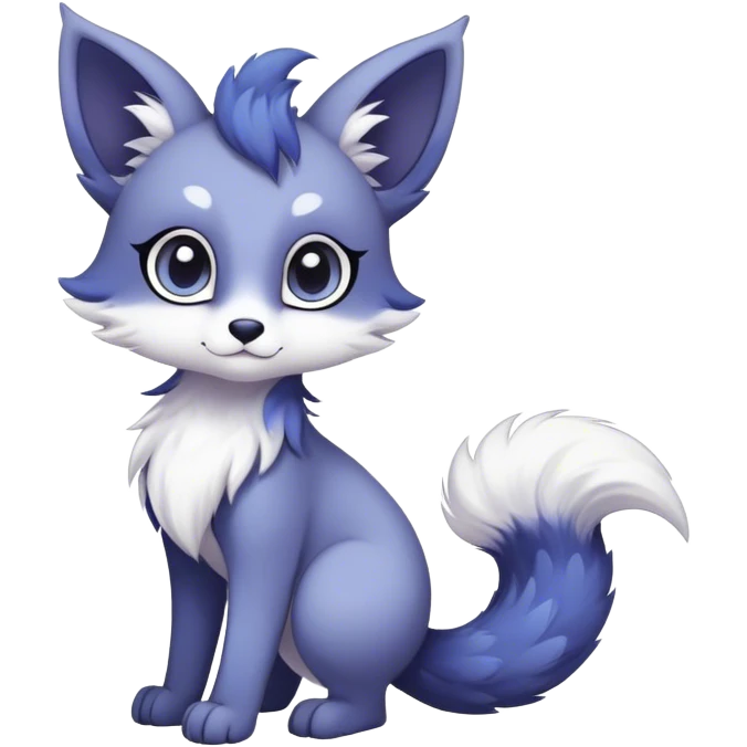 Kawaii dark fantasy ethereal anthro fursona Fakemon with tufted tail  emoji