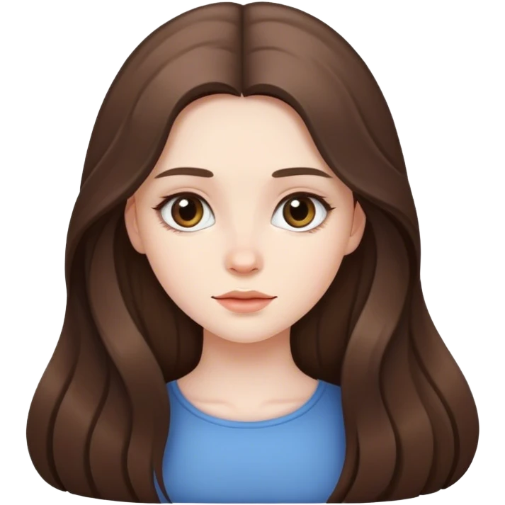 beautiful pale brunette girl with long hair emoji