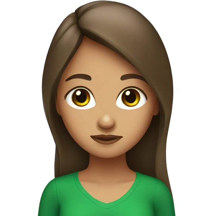 Mexican girl with green eyes and brown hair emoji