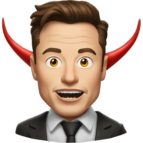 elon musk with devil horns emoji