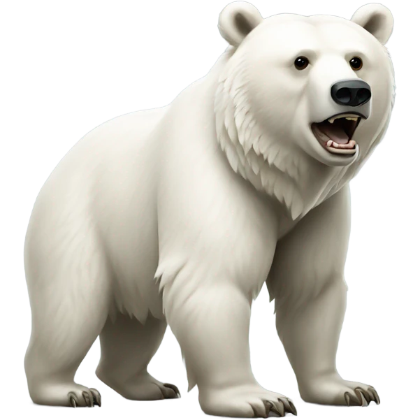 all white grizzly bear emoji
