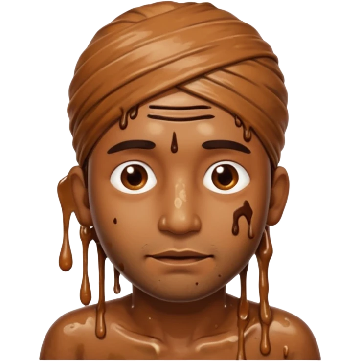 Indian man very dirty with brown slime emoji