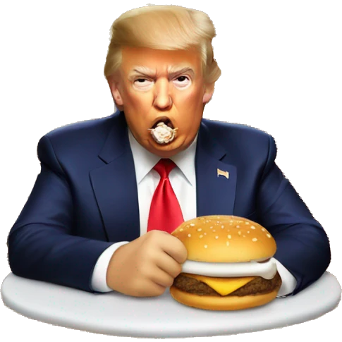 Donald trump eating McDonalds emoji