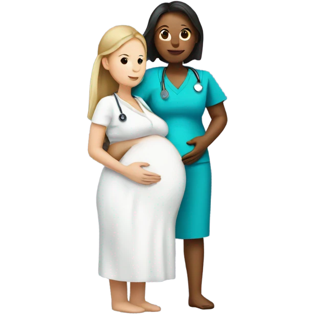 pregnant women with a nurse  emoji