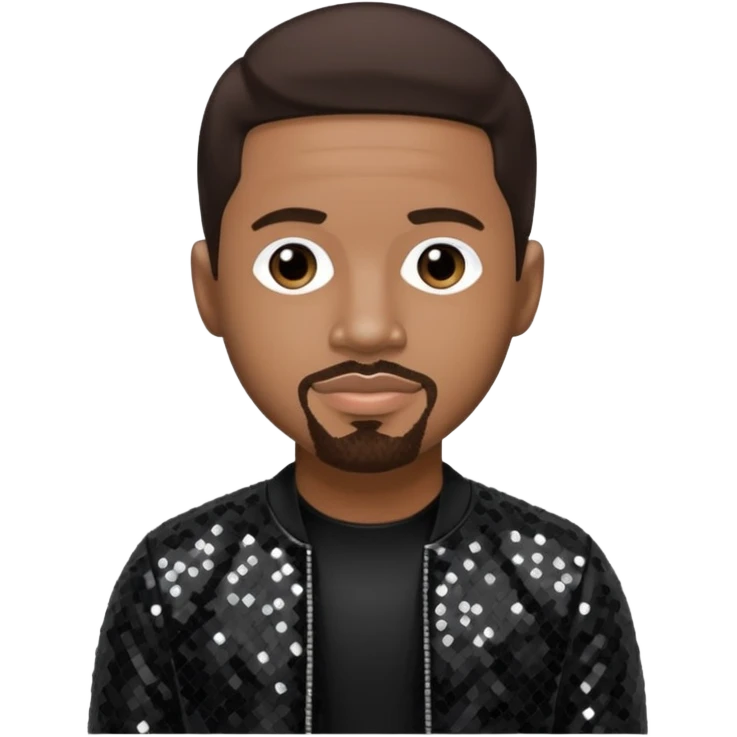  Stevie J, Record Producer with dark brown hair, black sequin outfit emoji